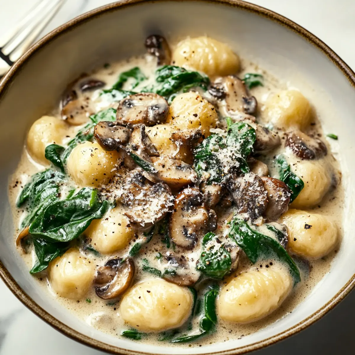 Creamy Spinach Mushroom Gnocchi
