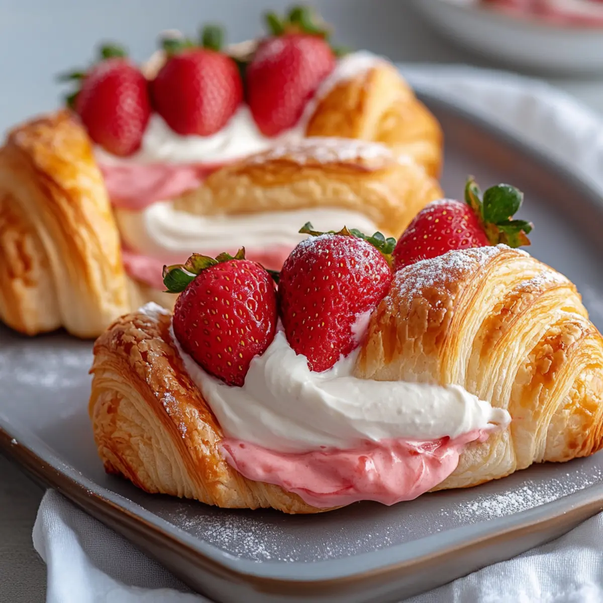 Strawberry Cream Filled Croissants