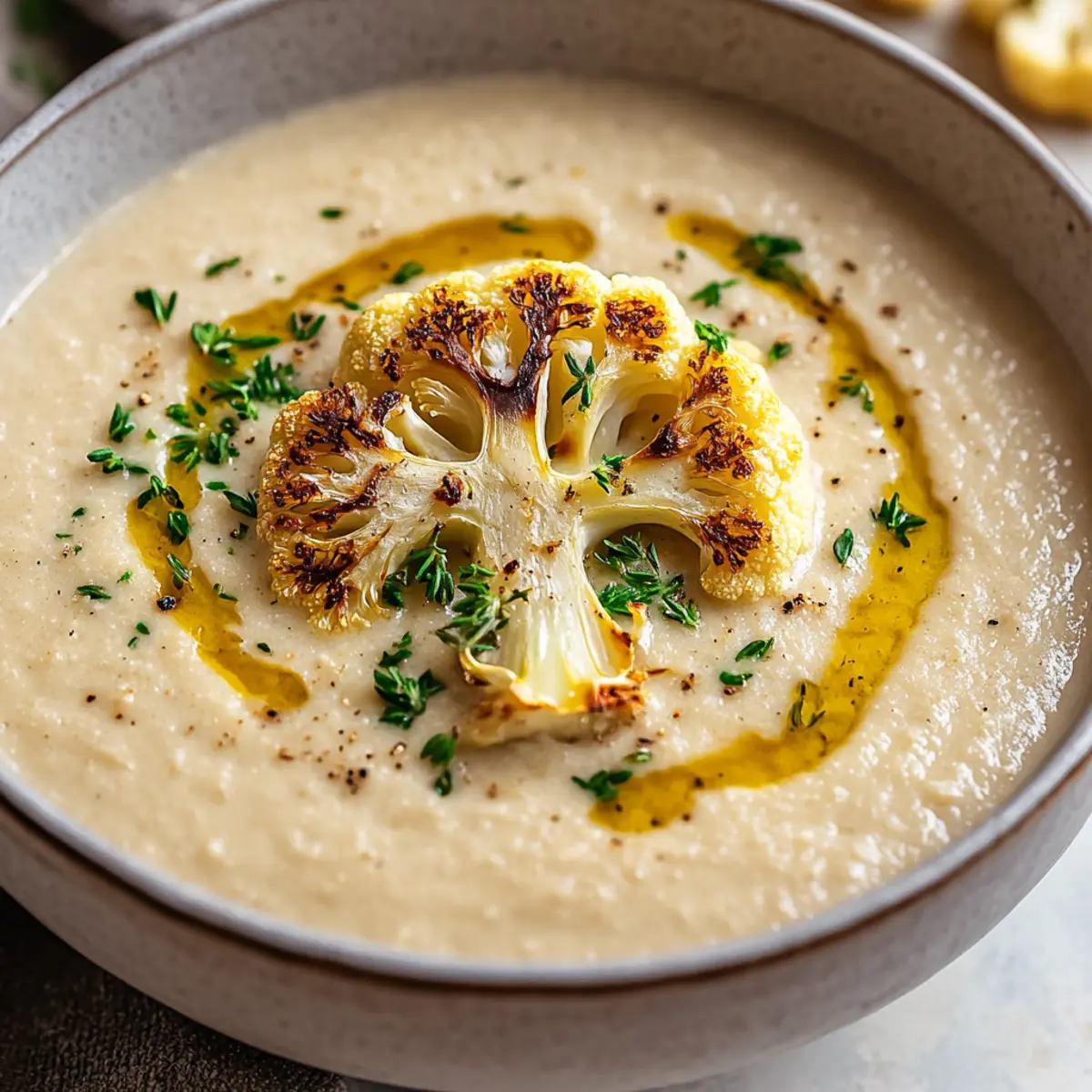 Creamy Roasted Cauliflower Soup