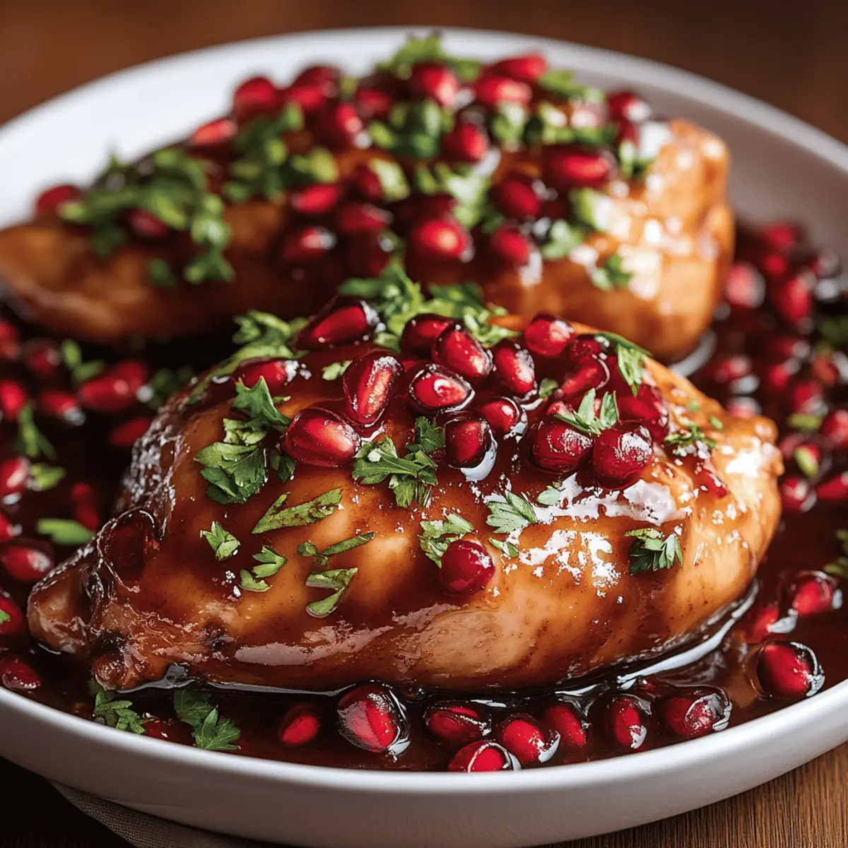 Pomegranate-Glazed Chicken with Herbs