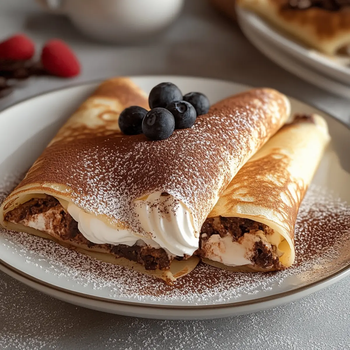 Tiramisu Stuffed Crêpes