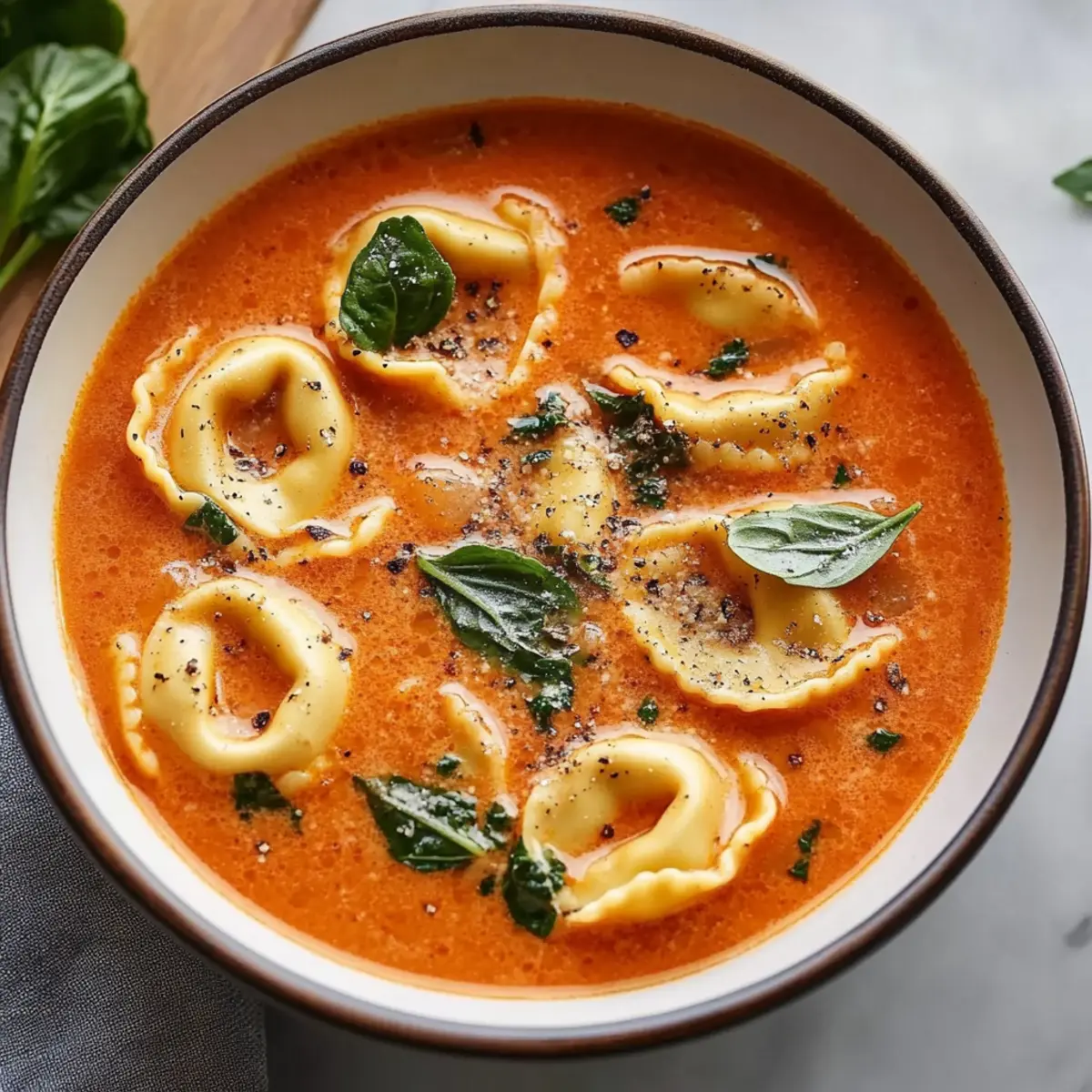 Creamy Tomato Tortellini Soup