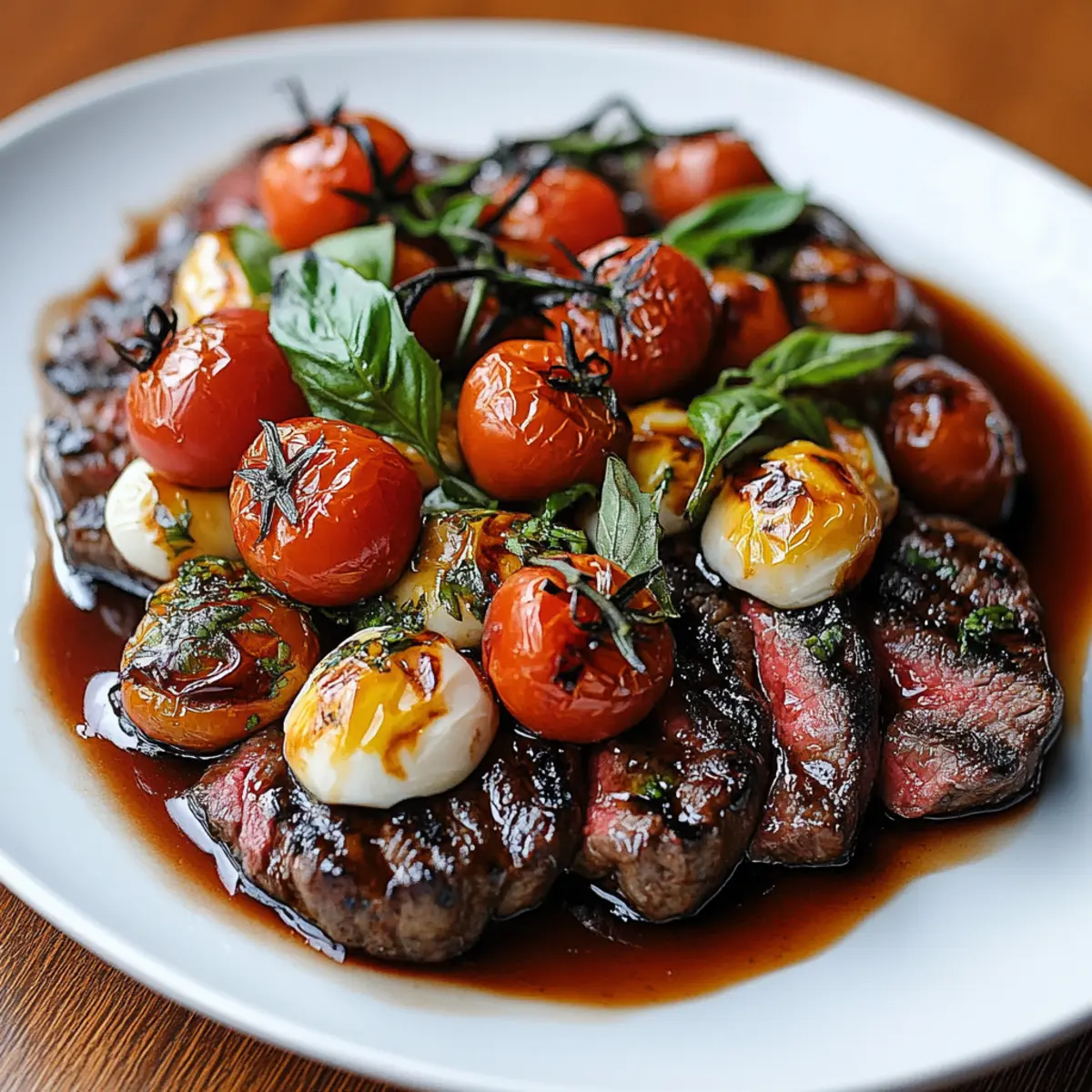Balsamic-Glazed Steak with Heirloom Tomatoes