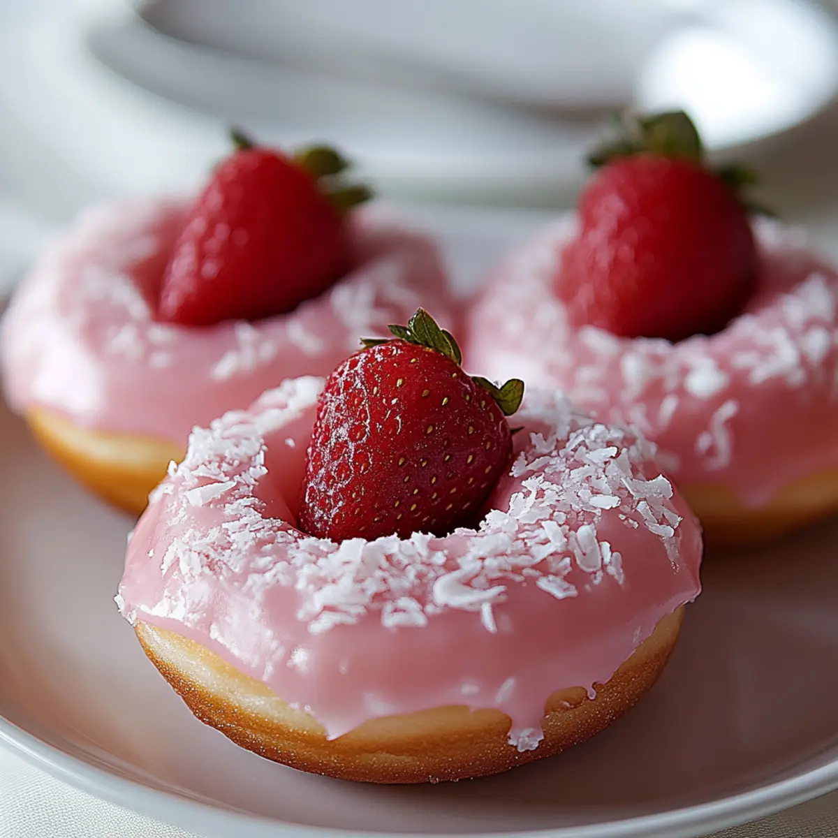 Strawberry Mochi Donuts