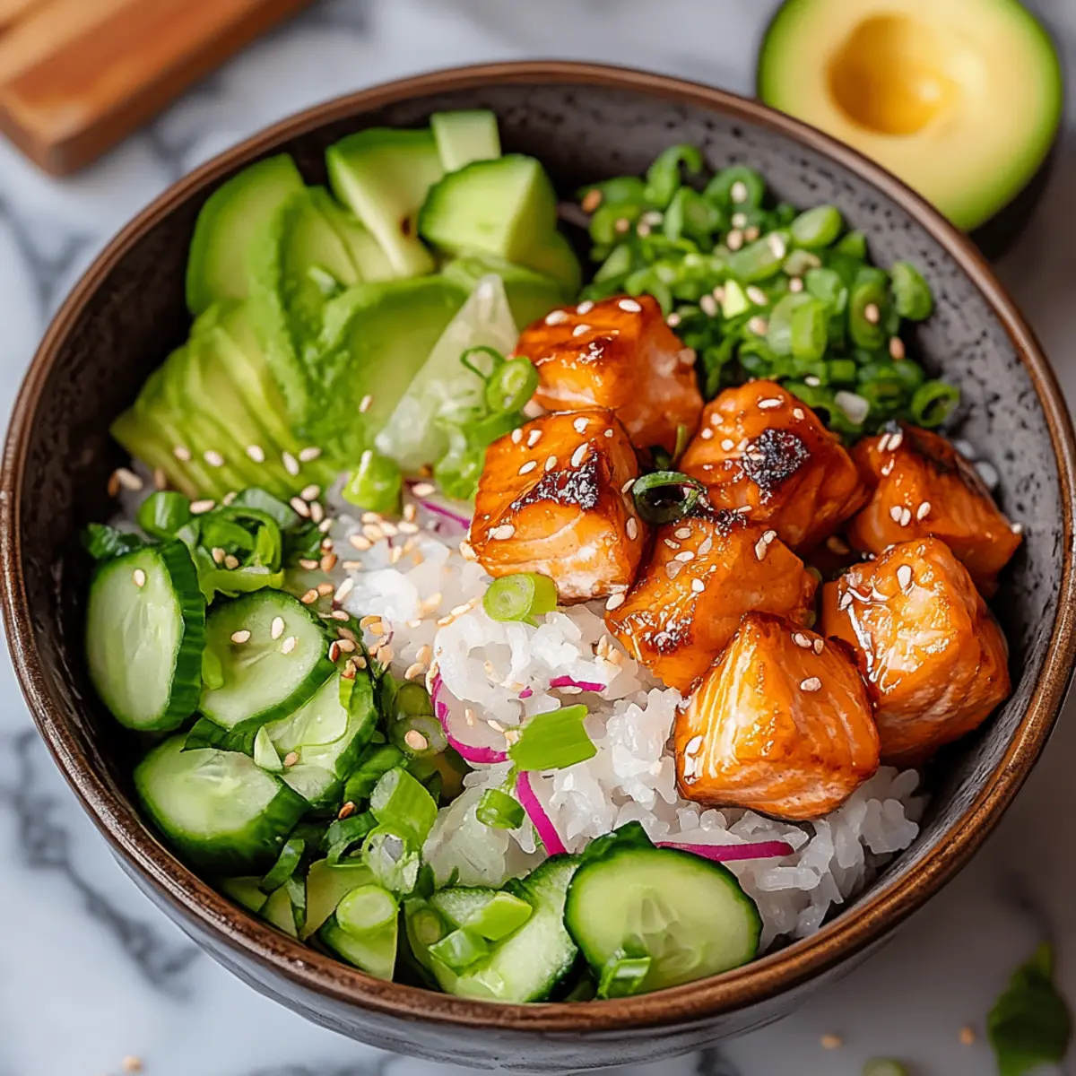 Poke Bowl with Seared Salmon