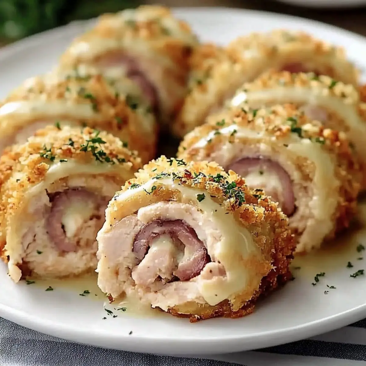 Baked Chicken Cordon Bleu Rolls