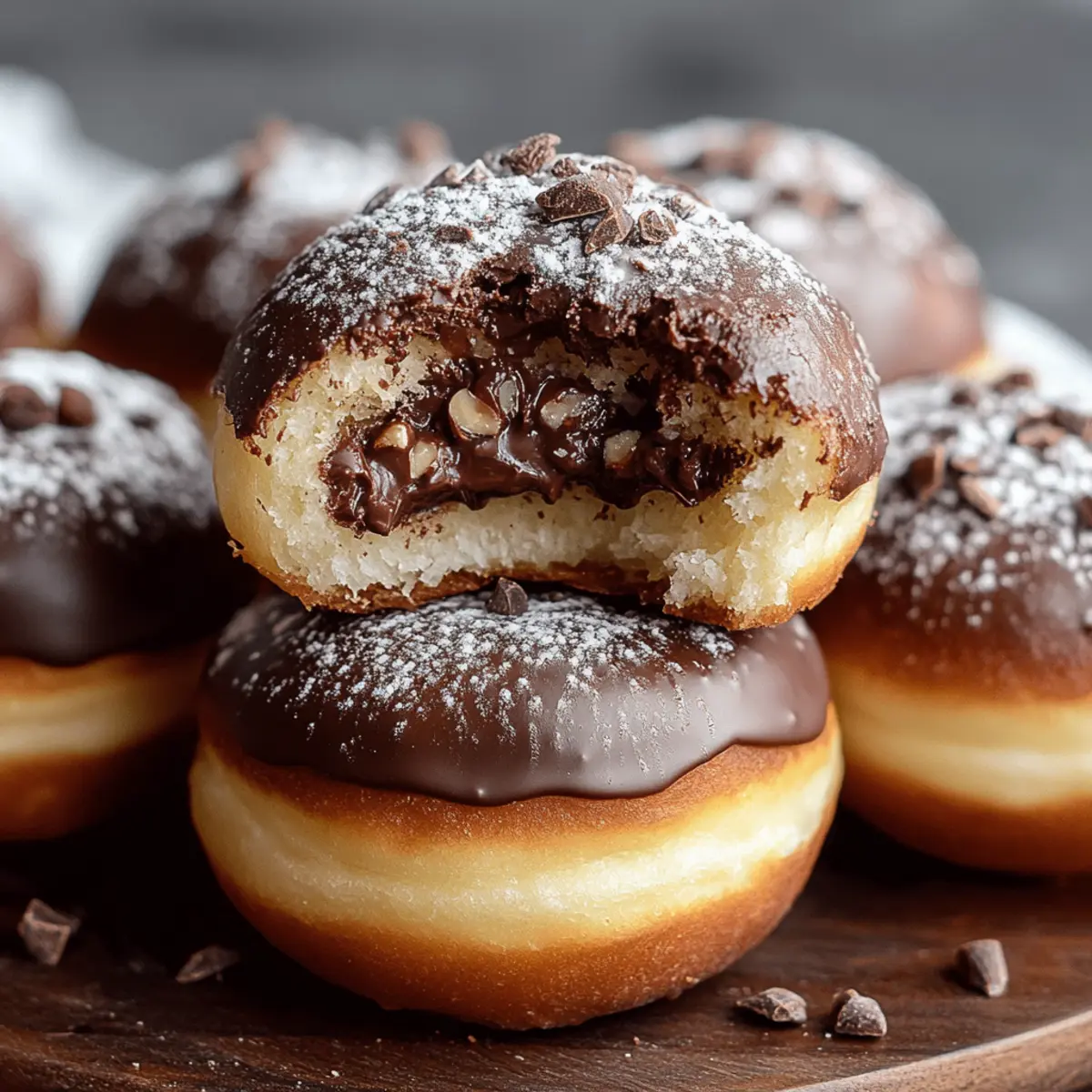 Chocolate Hazelnut Stuffed Donuts
