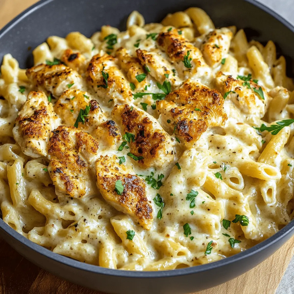Cheesy Garlic Chicken Pasta