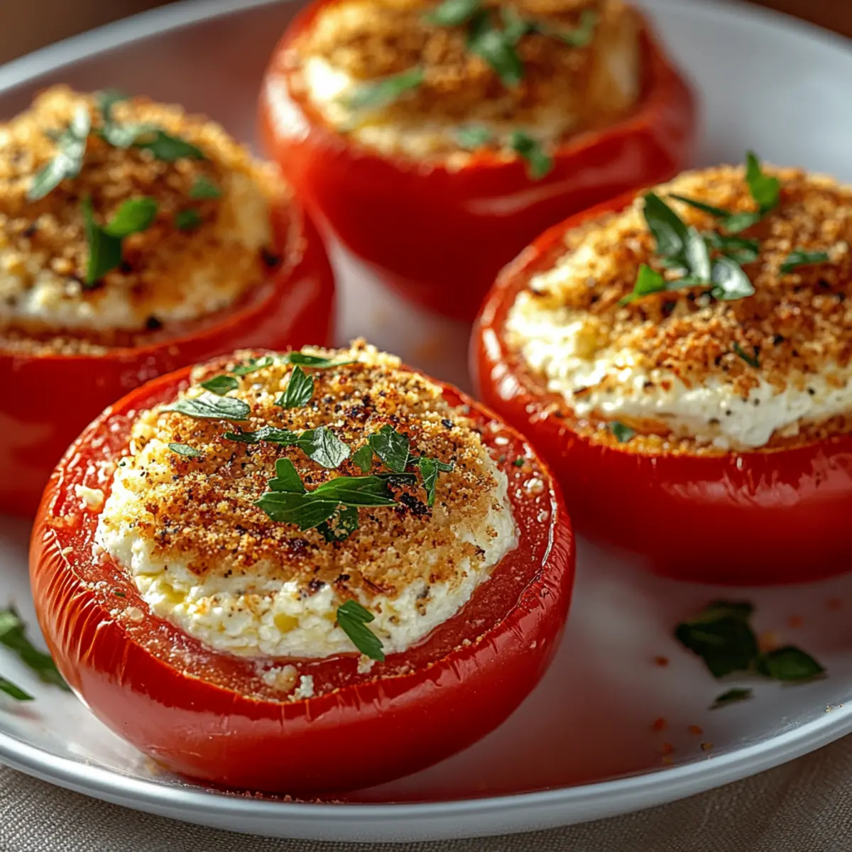 Baked Feta Stuffed Tomatoes
