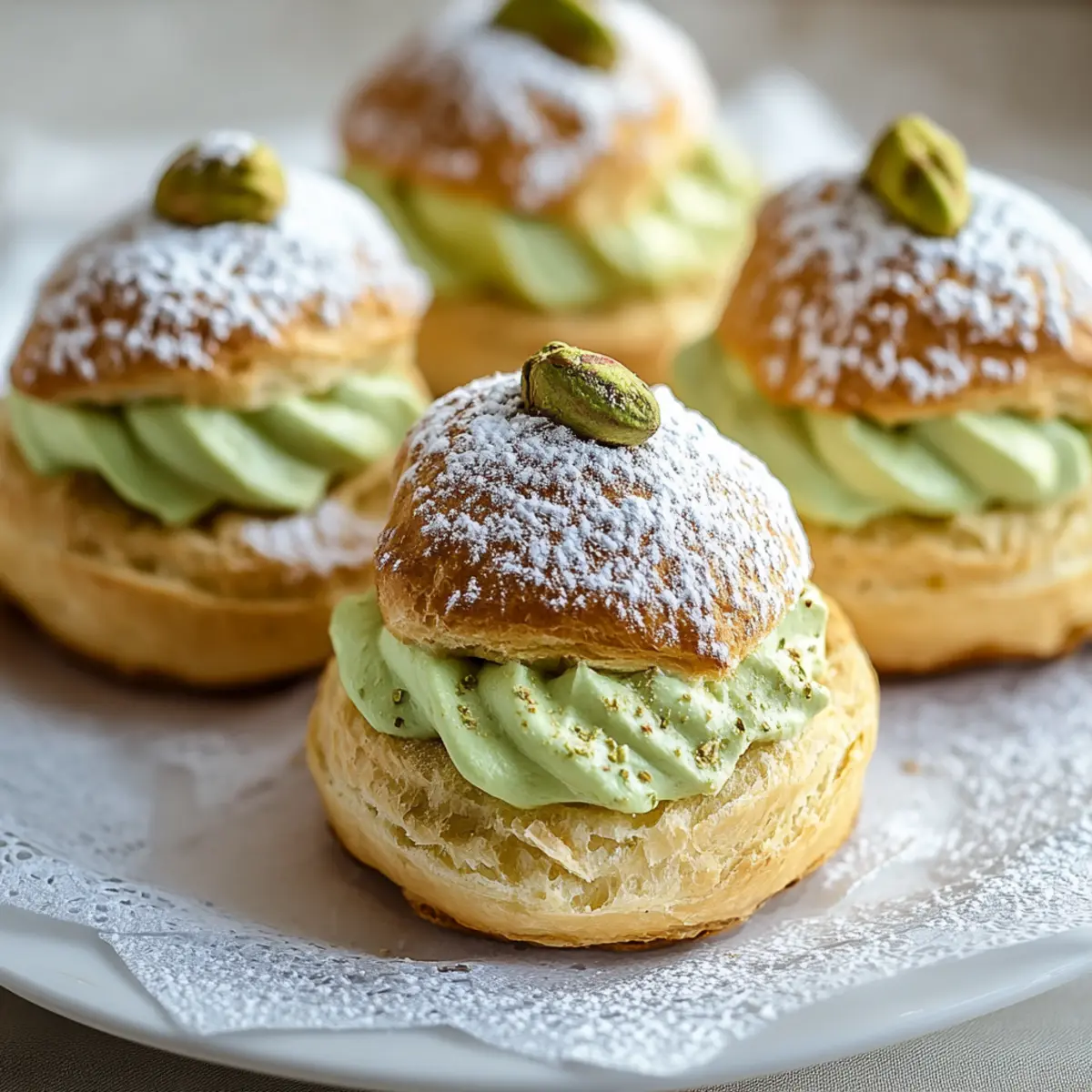 Pistachio Cream Puffs Recipe