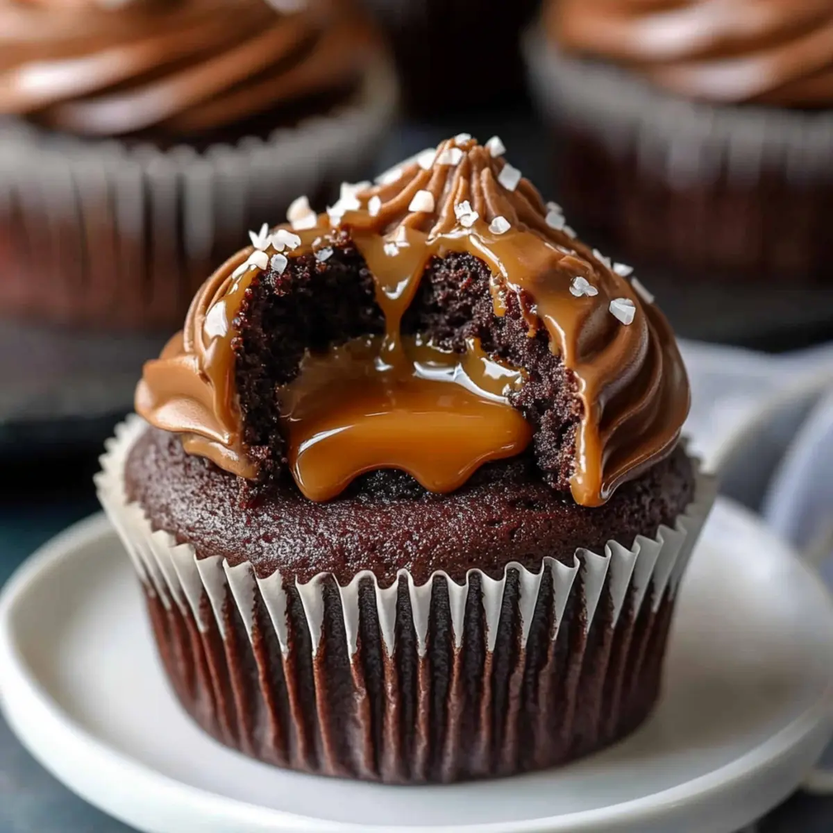 Chocolate Caramel Stuffed Cupcakes