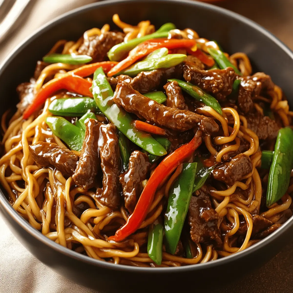 Sticky Beef Noodle Stir-Fry