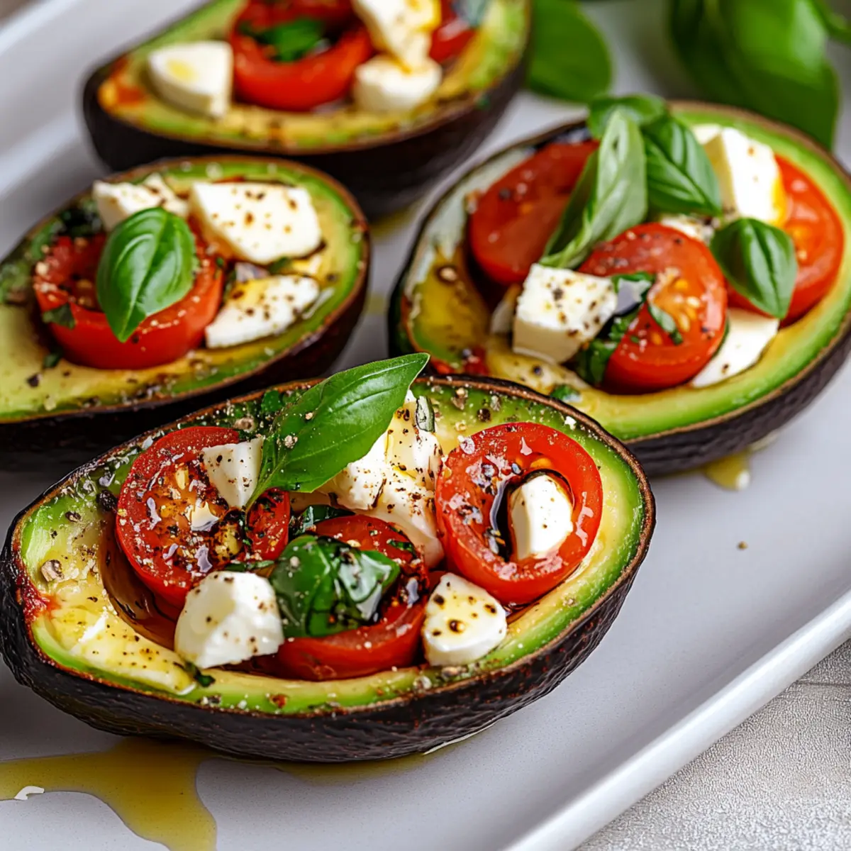 Caprese Stuffed Avocado Halves