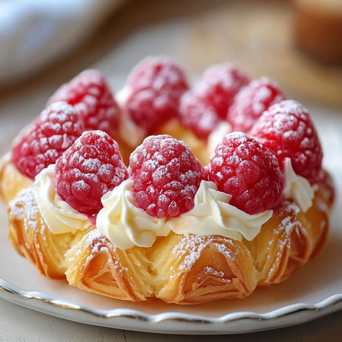 Raspberry Cream Choux Ring