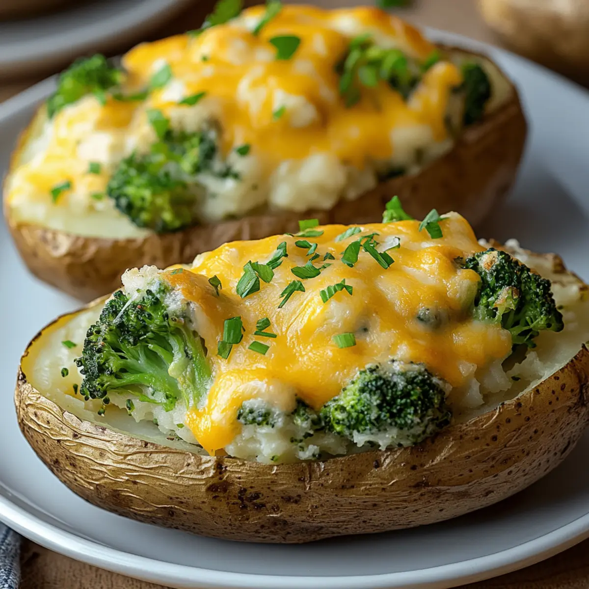 Cheesy Broccoli Stuffed Potatoes