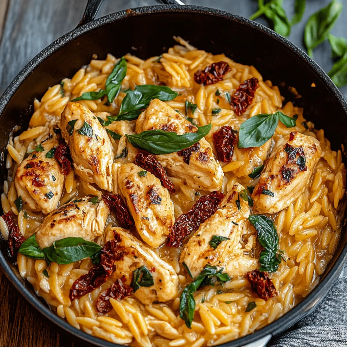 Sun-Dried Tomato Chicken Orzo Skillet