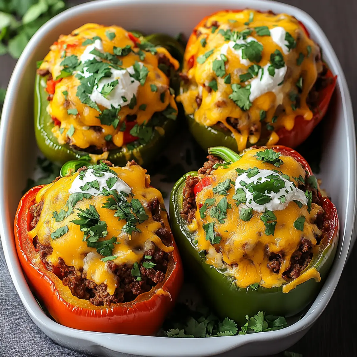 Beef Taco Stuffed Bell Peppers